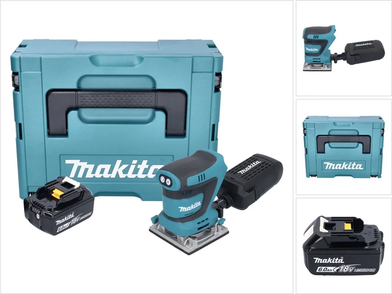 DBO 484 G1J accu-excentrische schuurmachine 18 V 112 x 102 mm + 1x accu 6,0 Ah + Makpac - zonder oplader de Makita – image du produit