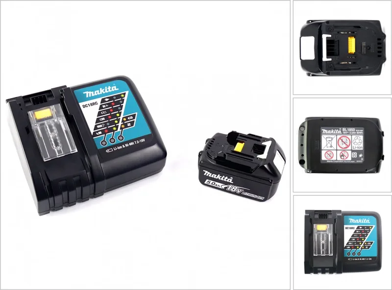 DC 18 RC accu snellader + Makita BL 1850 B - 18 V 5,0 Ah Li-ion accu de Makita – image du produit