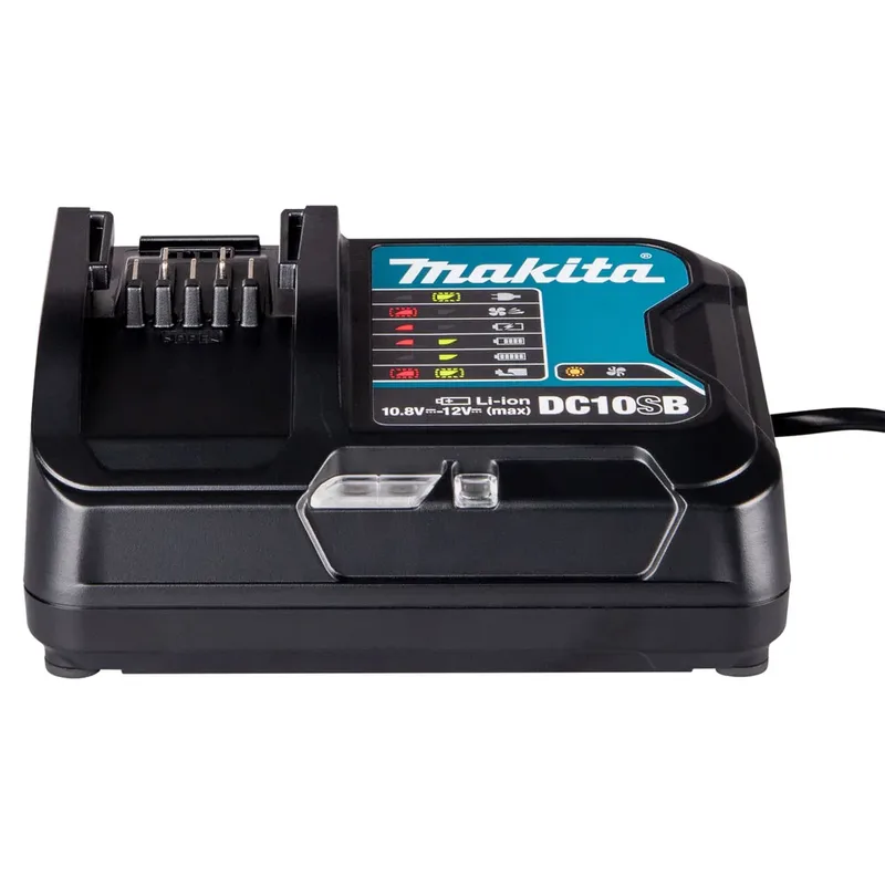 DC10SB 12 V Max Oplader 5,0 A voor alle 12 Volt en 10.8 Volt CXT snellader voor accus Originele acculader 197363-4 de Makita – image du produit 2 sur 6