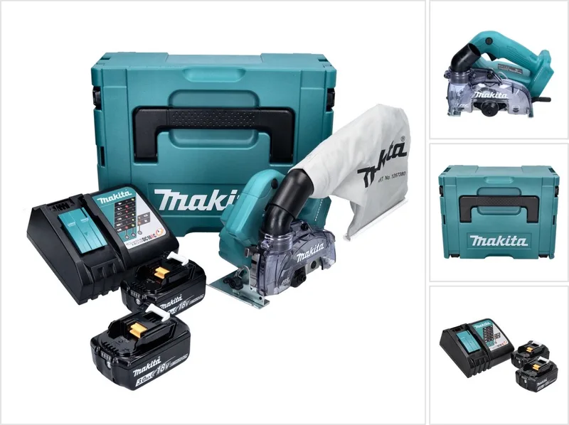 DCC 500 RFJ accu diamantzaag 18 V 125 mm borstelloos + 2x accu 3,0 Ah + oplader + Makpac von Makita – Produktbild