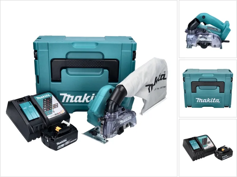 DCC 500 RG1J accu diamantsnijder 18 V 125 mm borstelloos + 1x accu 6,0 Ah + oplader + Makpac fra Makita – produktbillede