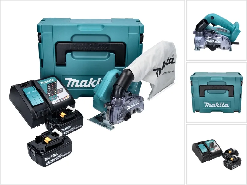 DCC 500 RGJ accu diamantzaag 18 V 125 mm borstelloos + 2x accu 6,0 Ah + oplader + Makpac de Makita – image du produit