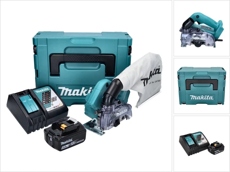 DCC 500 RT1J accu-diamantslijper 18 V 125 mm borstelloos + 1x oplaadbare accu 5.0 Ah + lader + Makpac von Makita – Produktbild
