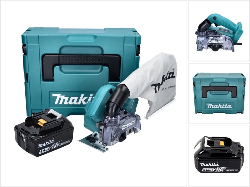 DCC 500 T1J accu-diamantslijper 18 V 125 mm borstelloos + 1x oplaadbare accu 5.0 Ah + Makpac - zonder lader von Makita – Produktbild