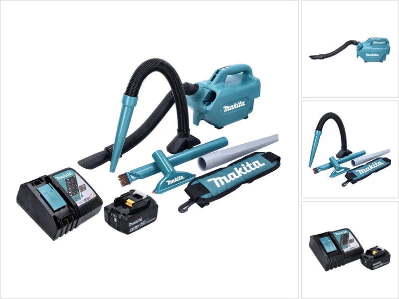 DCL 184 RG1 accustofzuiger 18 V 54 mbar 0,5 l + 1x accu 6,0 Ah + oplader de Makita, Vert – image du produit
