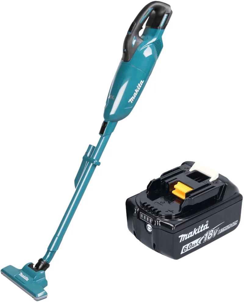 DCL 283 FG1 accustofzuiger 18 V 0,73 l borstelloos + 1x accu 6,0 Ah - zonder oplader de Makita, Bleu – image du produit