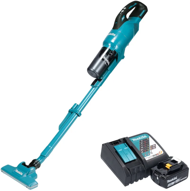 DCL 286 FRT accustofzuiger 18 V 0,25 l borstelloos + 1x accu 5,0 Ah + oplader by Makita, Green – product image