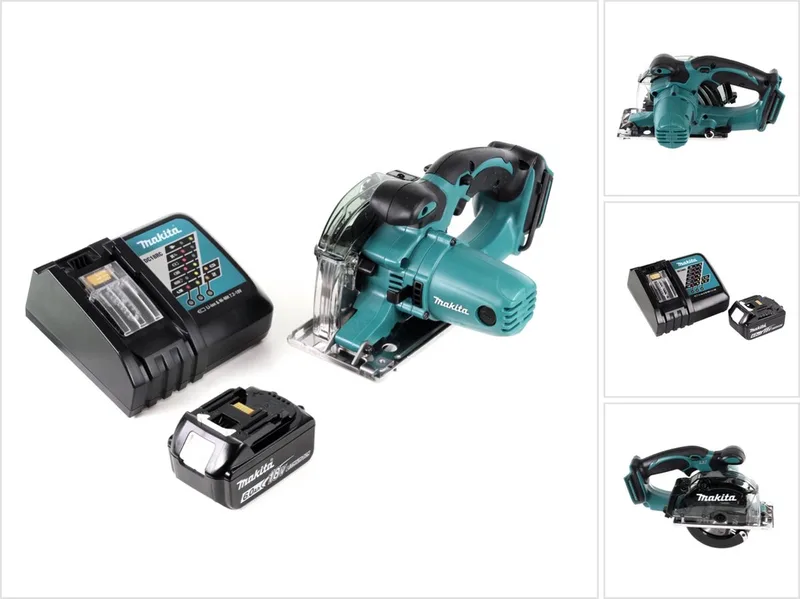 DCS 552 RG1 18 V accu metalen handcirkelzaag 136 mm + 1x 6,0 Ah accu en lader + zaagblad en veiligheidsbril de Makita – image du produit