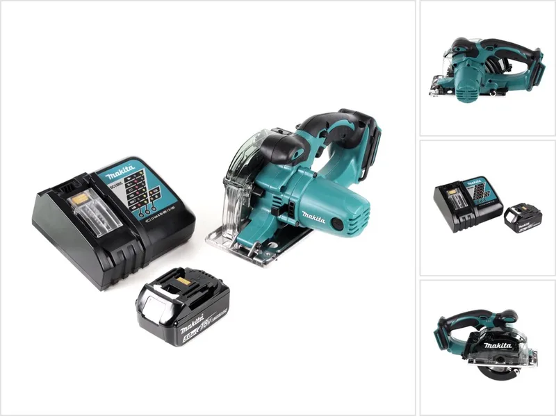DCS 552 RT1 18 V accu metalen handcirkelzaag 136 mm + 1x 5,0 Ah accu en oplader + zaagblad en veiligheidsbril von Makita – Produktbild