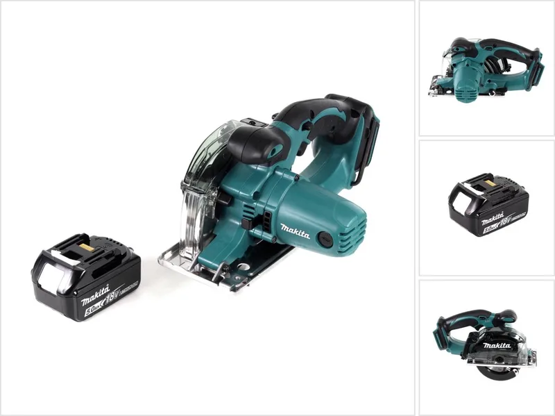 DCS 552 T1 18 V accu metaalhandcirkelzaag 136 mm + 1x 5,0 Ah accu + zaagblad en veiligheidsbril - zonder lader von Makita – Produktbild