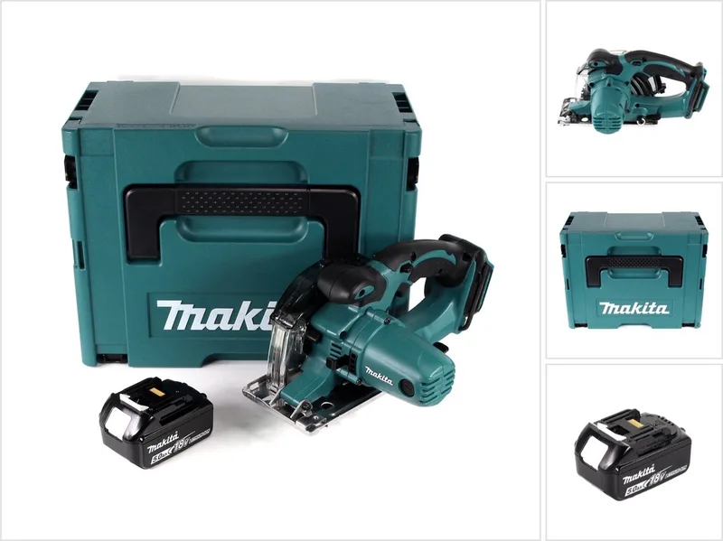DCS 552 T1J 18 V accu metalen handcirkelzaag 136 mm in Makpac + 1x 5,0 Ah accu + zaagblad en veiligheidsbril - zonder lader de Makita – image du produit