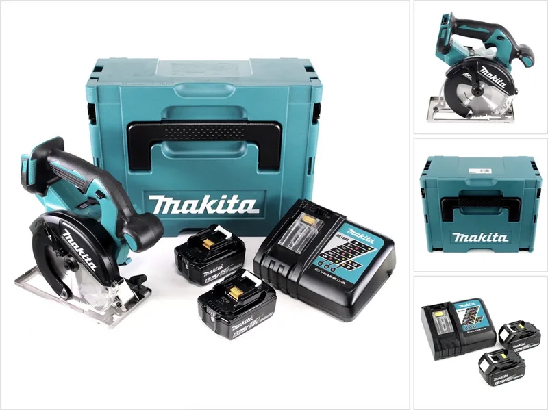 DCS551RTJ 18V Li-Ion Accu metaalcirkelzaag set (2x 5.0Ah accu) in Mbox - 150mm - koolborstelloos de Makita – image du produit