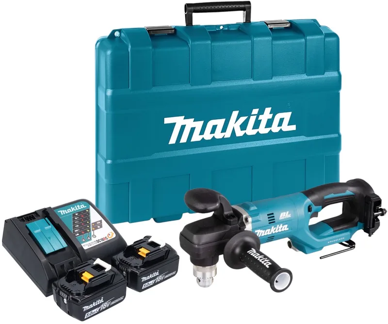 DDA 450 RTK accu haakse boormachine 18 V 70 Nm borstelloos + 2x accu 5.0 Ah + lader + koffer fra Makita – produktbillede