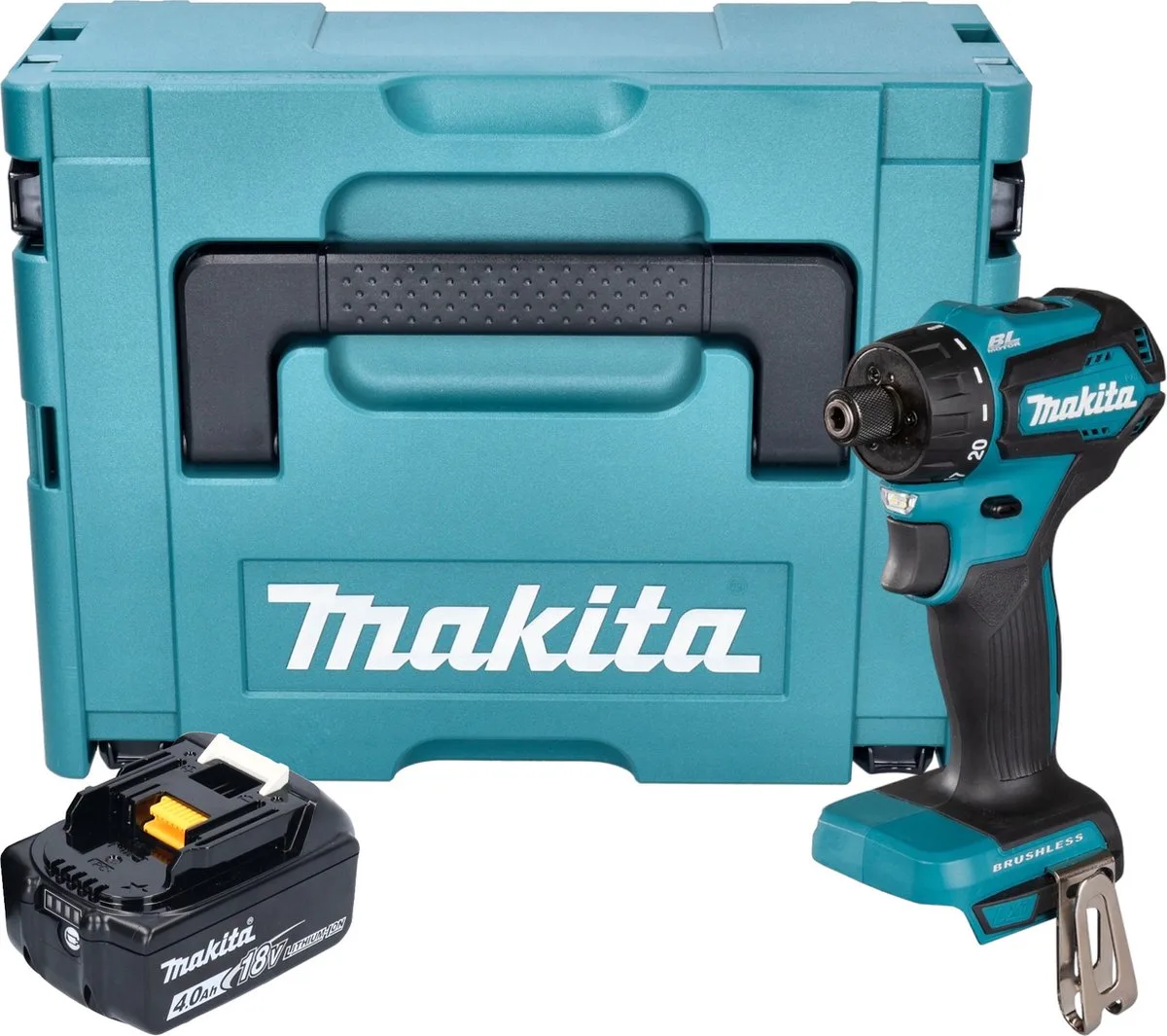 DDF 083 M1J Accuboormachine 18 V 40 Nm 1/4'' borstelloos + 1x oplaadbare accu 4.0 Ah + Makpac - zonder lader von Makita – Produktbild