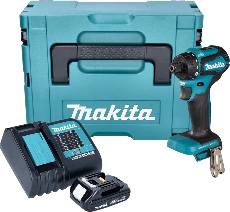 DDF 083 SY1J Accuboormachine 18 V 40 Nm 1/4'' borstelloos + 1x oplaadbare accu 1,5 Ah + lader + Makpac von Makita – Produktbild