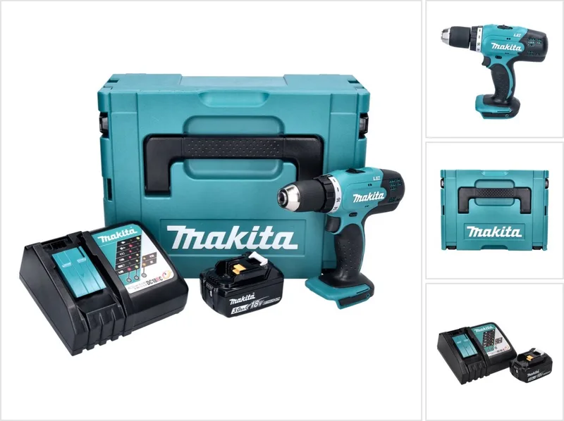 DDF 453 RF1J accuboormachine 18 V 42 Nm + 1x oplaadbare accu 3.0 Ah + lader + Makpac de Makita – image du produit