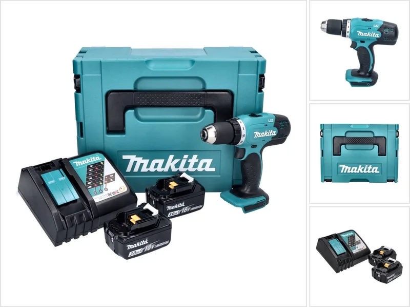 DDF 453 RFJ accuboormachine 18 V 42 Nm + 2x accu 3.0 Ah + lader + Makpac von Makita – Produktbild