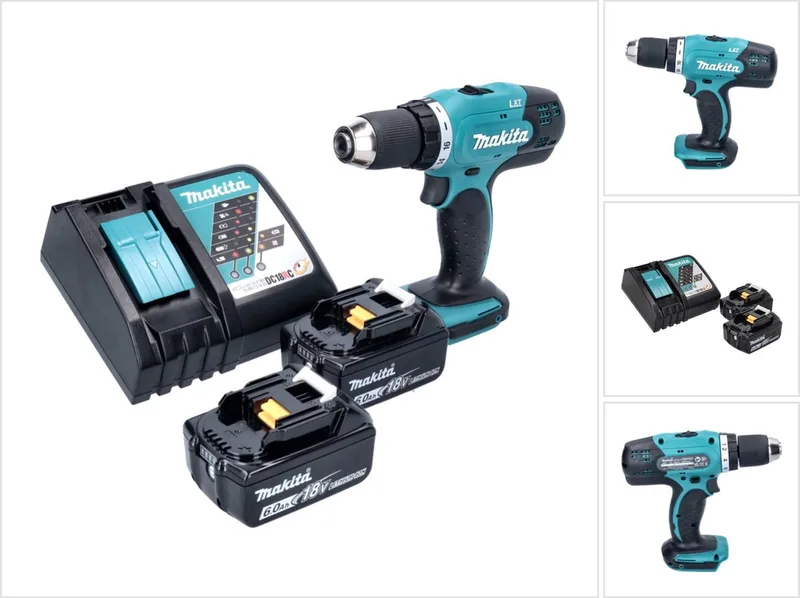 DDF 453 RG accuboormachine 18 V 42 Nm + 2x accu 6.0 Ah + lader by Makita – product image