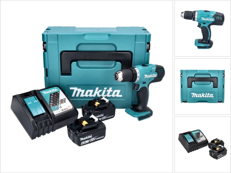 DDF 453 RGJ accuboormachine 18 V 42 Nm + 2x accu 6.0 Ah + lader + Makpac von Makita – Produktbild