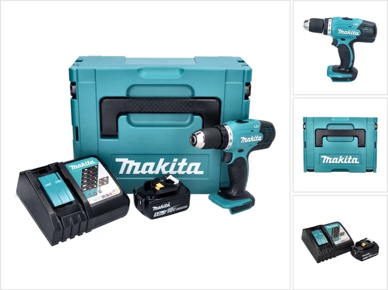 DDF 453 RT1J accuboormachine 18 V 42 Nm + 1x oplaadbare accu 5.0 Ah + lader + Makpac van Makita – productafbeelding