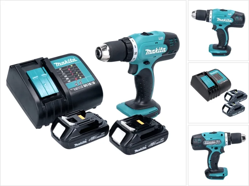 DDF 453 SY accuboormachine 18 V 42 Nm + 2x accu 1,3 Ah + lader fra Makita – produktbillede
