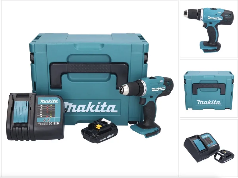 DDF 453 SY1J accuboormachine 18 V 42 Nm + 1x accu 1,5 Ah + oplader + Makpac de Makita – image du produit