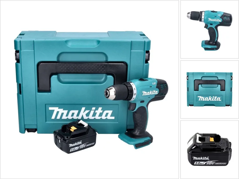 DDF 453 T1J accuboormachine 18 V 42 Nm + 1x oplaadbare accu 5.0 Ah + Makpac - zonder oplader de Makita – image du produit
