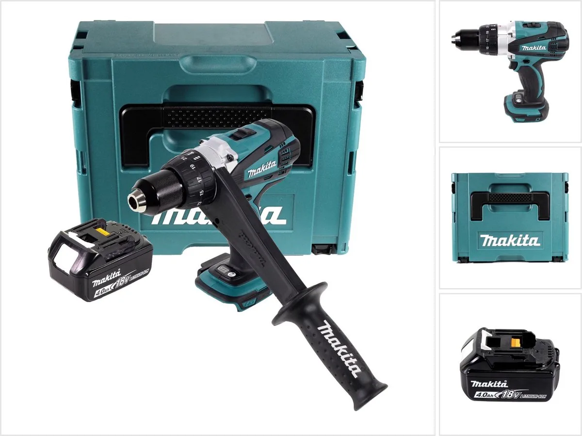 DDF 458 M1J accuboormachine 18 V 91 Nm + 1x accu 4.0 Ah + Makpac - zonder lader by Makita – product image
