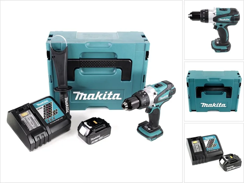 DDF 458 RF1J 18V accuboormachine 91 Nm in Makpac met 1x 3.0 Ah accu en lader de Makita – image du produit