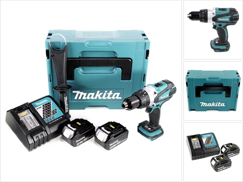 DDF 458 RFJ 18V accuboormachine 91 Nm in Makpac met 2x 3.0 Ah accu en lader de Makita – image du produit