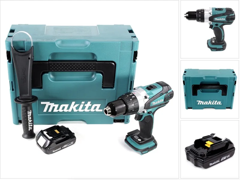 DDF 458 Y1J 18V accuboormachine 91 Nm in Makpac met 1x BL1815N 1,5 Ah accu von Makita – Produktbild