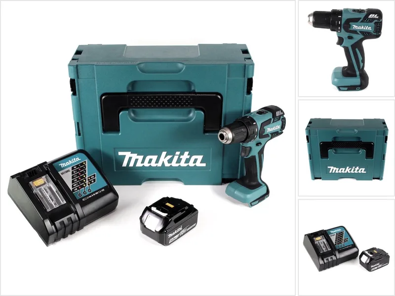 DDF 459 RT1J accuboormachine 18 V 45 Nm in Makpac + 1x 5,0 Ah accu + oplader de Makita – image du produit