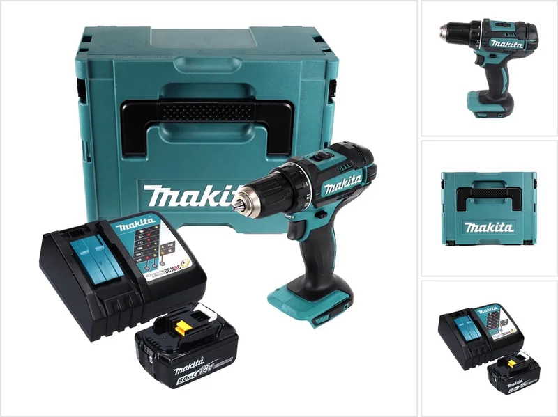 DDF 482 RG1J accuboormachine 18 V 62 Nm + 1x accu 6,0 Ah + oplader + Makpac van Makita – productafbeelding