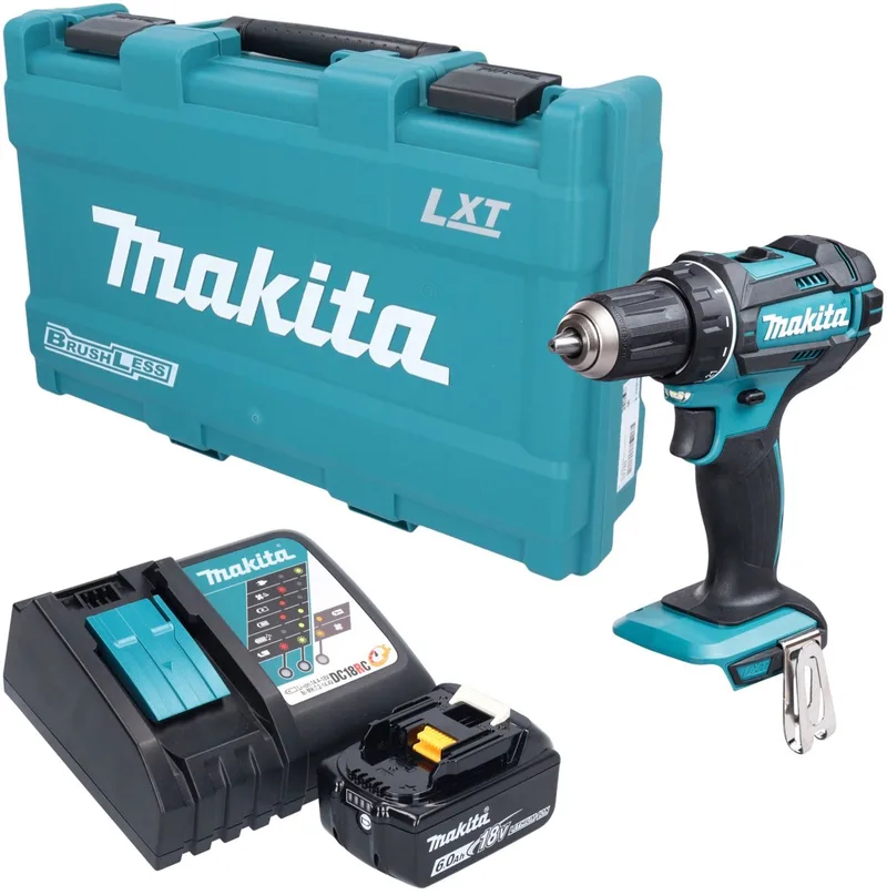 DDF 482 RG1K accuboormachine 18 V 62 Nm + 1x accu 6,0 Ah + oplader + koffer von Makita – Produktbild