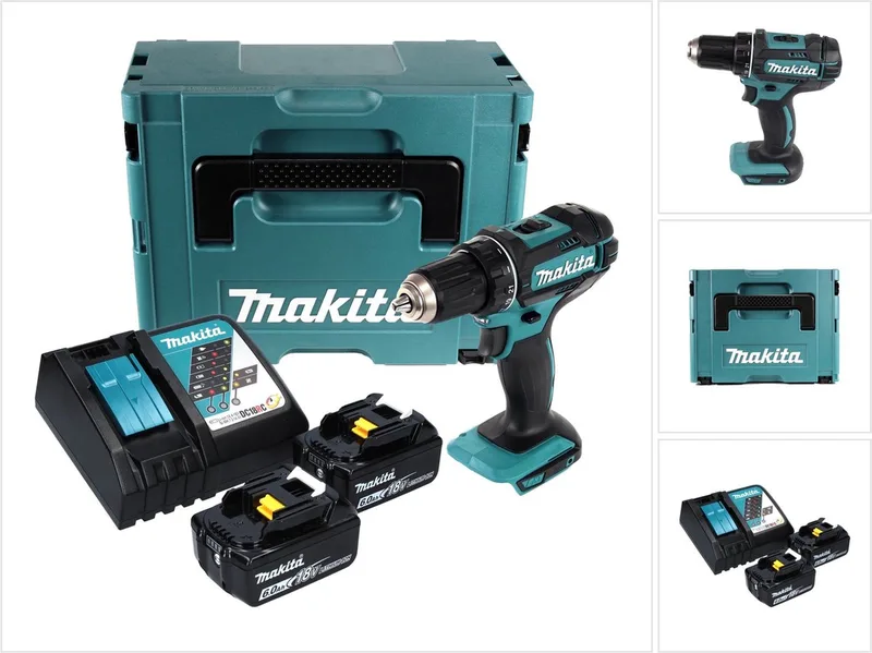 DDF 482 RGJ accuboormachine 18 V 62 Nm + 2x accu 6,0 Ah + oplader + Makpac von Makita – Produktbild