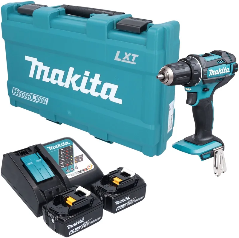 DDF 482 RTK accuboormachine 18 V 62 Nm + 2x accu 5,0 Ah + oplader + koffer de Makita – image du produit