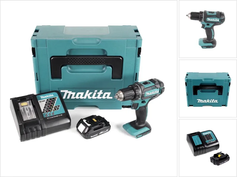 DDF 482 Y1J-D accuboormachine 18V 62Nm in Makpac + 1x 1,5 Ah accu + lader de Makita – image du produit