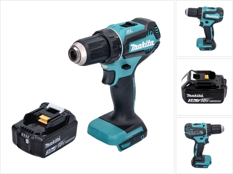 DDF 485 F1 accuboormachine 18 V 50 Nm borstelloos + 1x accu 3,0 Ah - zonder oplader van Makita – productafbeelding
