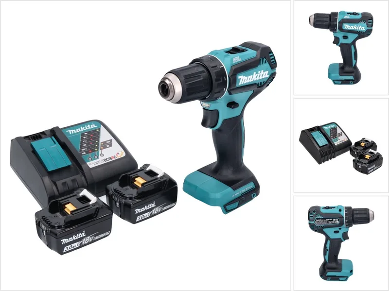 DDF 485 RF accuboormachine 18 V 50 Nm borstelloos + 2x accu 3,0 Ah + oplader by Makita – product image