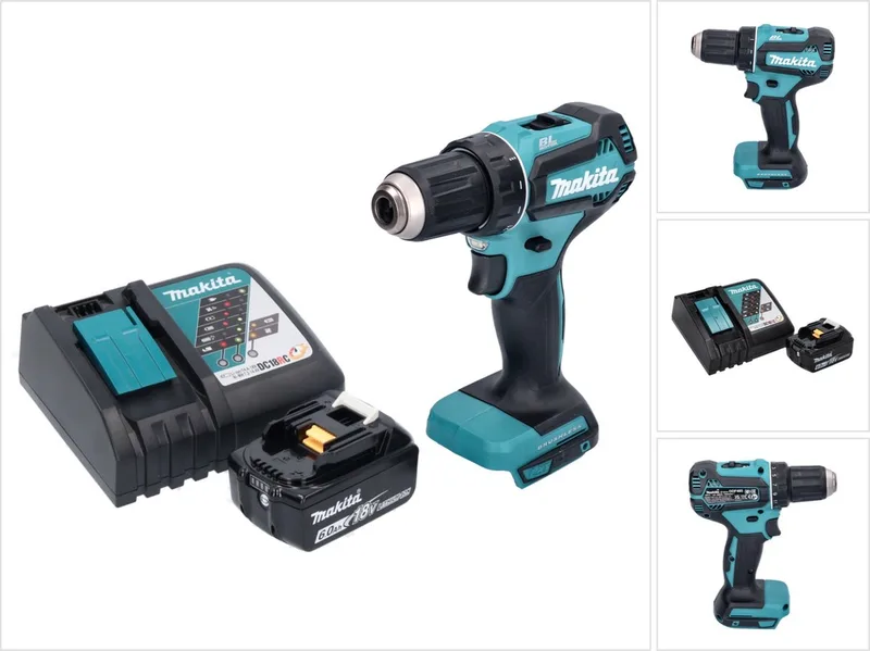 DDF 485 RG1 accuboormachine 18 V 50 Nm borstelloos + 1x accu 6,0 Ah + oplader von Makita – Produktbild