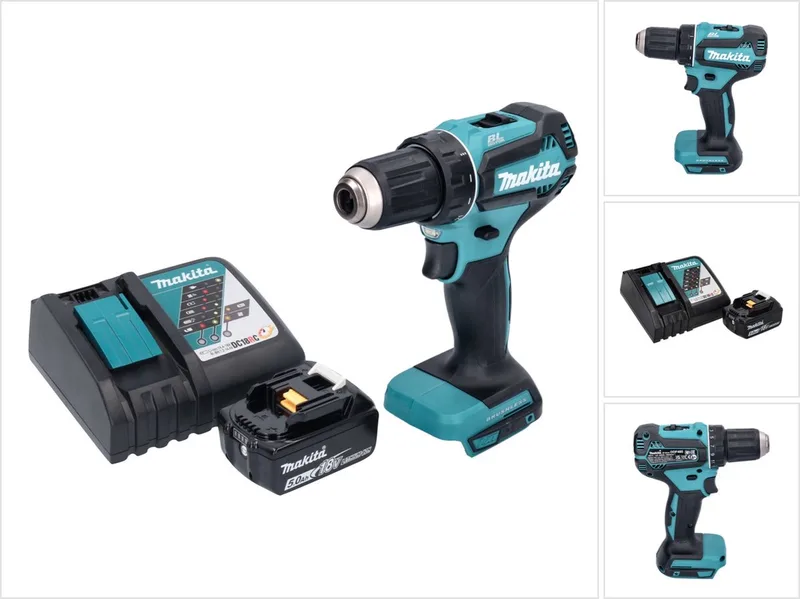 DDF 485 RT1 accuboormachine 18 V 50 Nm borstelloos + 1x accu 5,0 Ah + oplader von Makita – Produktbild