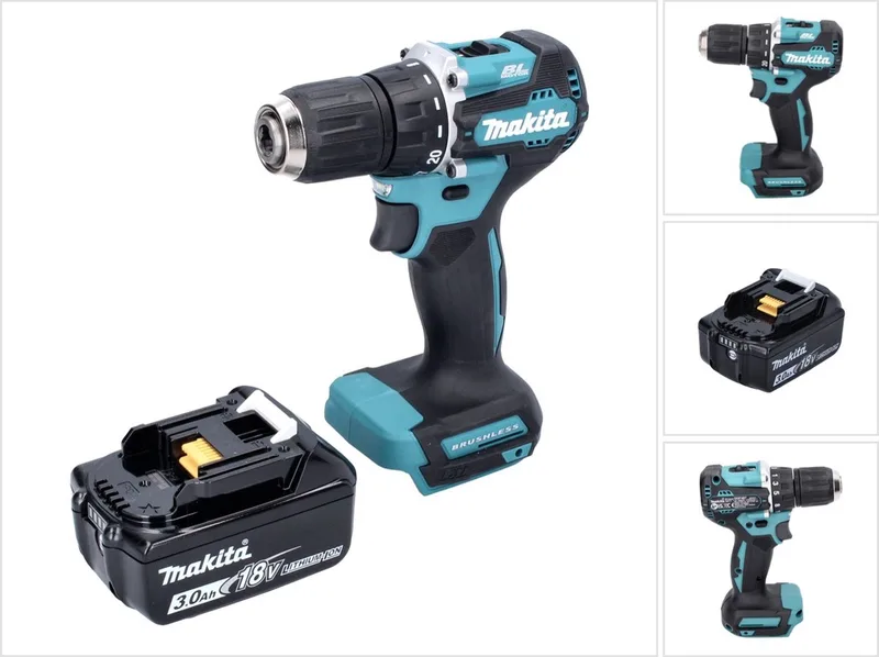DDF 487 F1 accuboormachine 18 V 40 Nm borstelloos + 1x oplaadbare accu 3.0 Ah - zonder oplader fra Makita – produktbillede