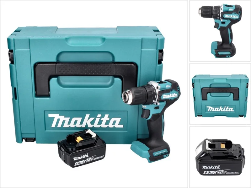 DDF 487 G1J accuboormachine 18 V 40 Nm borstelloos + 1x accu 6.0 Ah + Makpac - zonder lader de Makita – image du produit