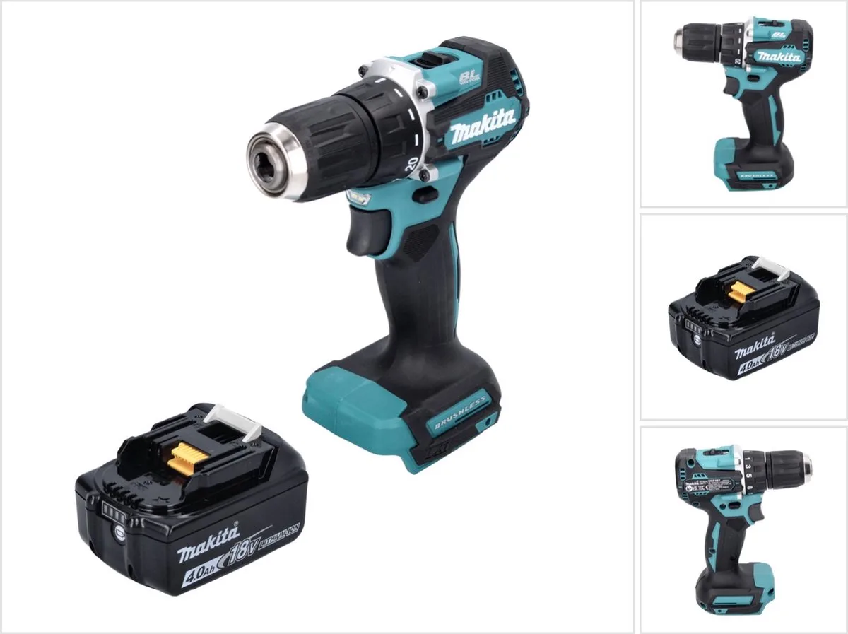 DDF 487 M1 accuboormachine 18 V 40 Nm borstelloos + 1x oplaadbare accu 4.0 Ah - zonder oplader von Makita – Produktbild