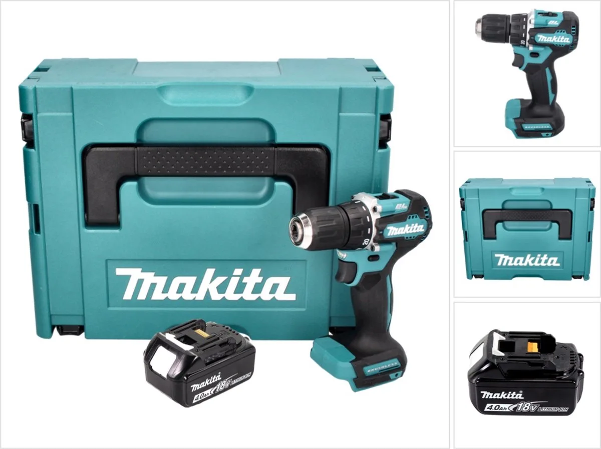 DDF 487 M1J accuboormachine 18 V 40 Nm borstelloos + 1x oplaadbare accu 4.0 Ah + Makpac - zonder lader van Makita – productafbeelding