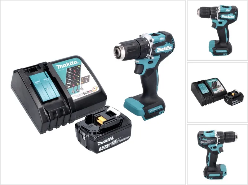 DDF 487 RF1 accuboormachine 18 V 40 Nm borstelloos + 1x oplaadbare accu 3.0 Ah + lader de Makita – image du produit