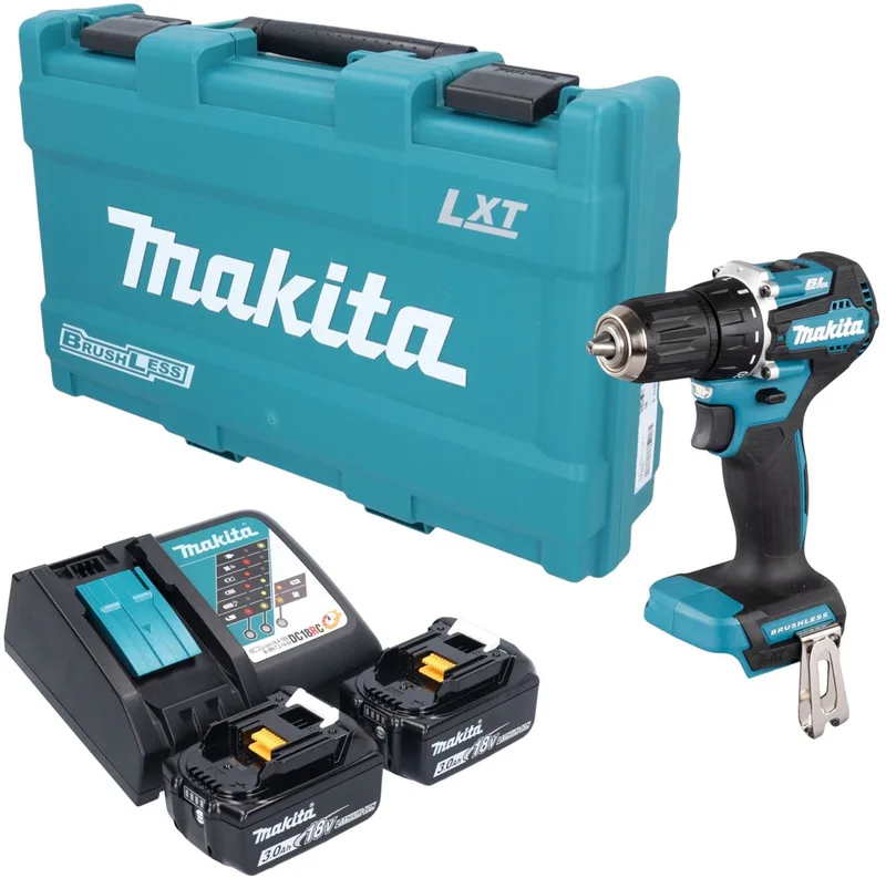 DDF 487 RFK accuboormachine 18 V 40 Nm borstelloos + 2x accu 3,0 Ah + oplader + koffer de Makita – image du produit