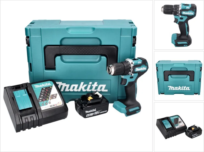 DDF 487 RG1J accuboormachine 18 V 40 Nm borstelloos + 1x oplaadbare accu 6.0 Ah + lader + Makpac fra Makita – produktbillede