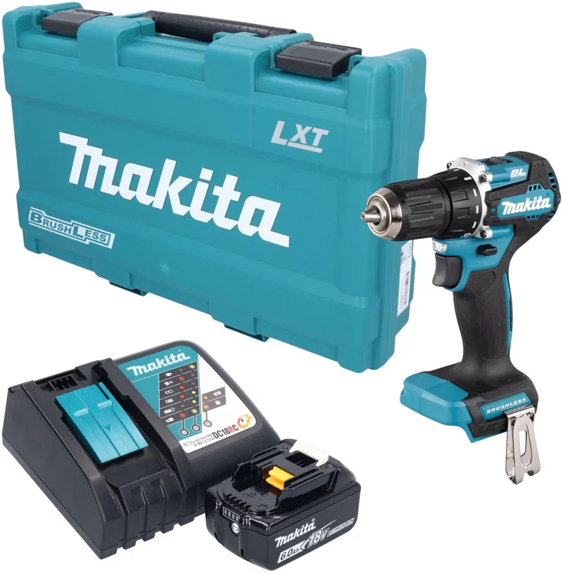DDF 487 RG1K accuboormachine 18 V 40 Nm borstelloos + 1x accu 6,0 Ah + oplader + koffer de Makita – image du produit