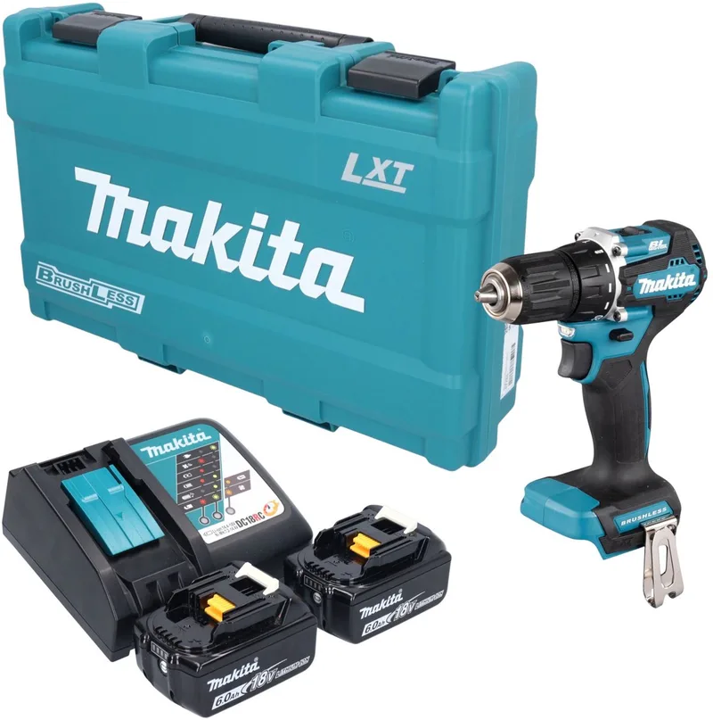 DDF 487 RGK accuboormachine 18 V 40 Nm borstelloos + 2x accu 6,0 Ah + oplader + koffer de Makita – image du produit